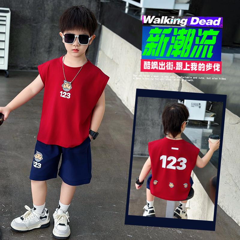 Boys' Summer Vest Set 2026 New Children's Clothing Korean Style Boys' Summer Clothing Boys' Baby Thin Sleeveless Clothes