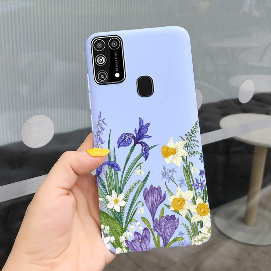 For Samsung Galaxy M31 Case SM-M315F Cute Bear Cartoon Painted Cover Phone Case For Samsung M31 M 31 GalaxyM31 Bumper Soft Funda