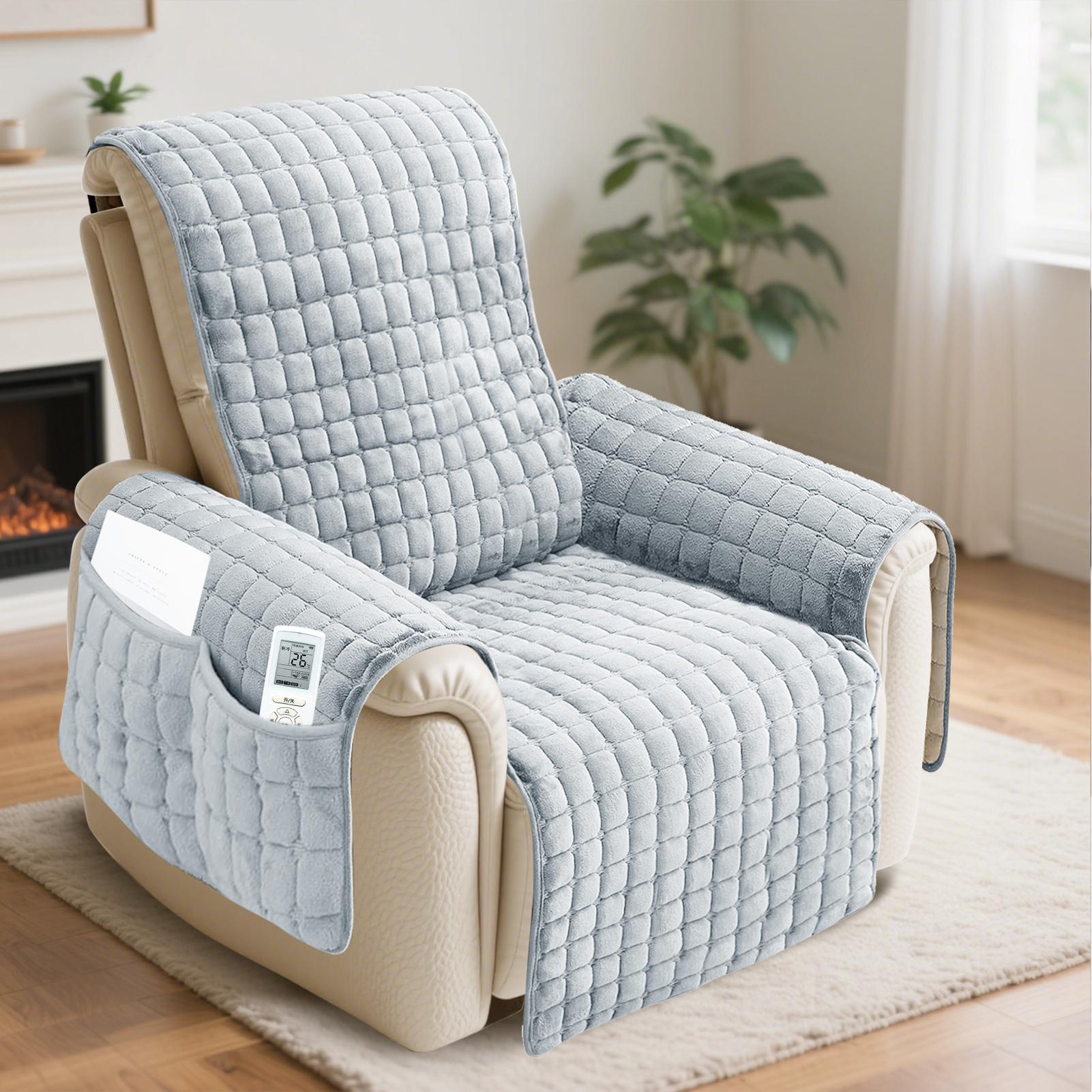Recliner Sofa Covers Flannel Plush Armchair
