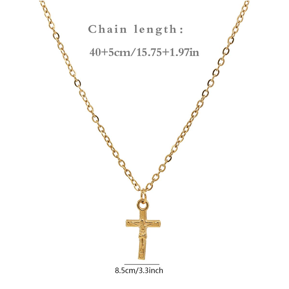 Titanium Steel Cross Pendant Necklace: Elegant, Durable, Color-Preserving Jewelry