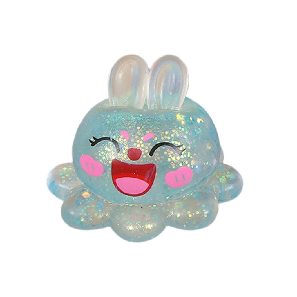 Dumpling Squishy Stress Toy Easter Figure Glitter Filled Rabbit Squeezable Stresses Hand Toys For Kids Adults Squish Dumplings