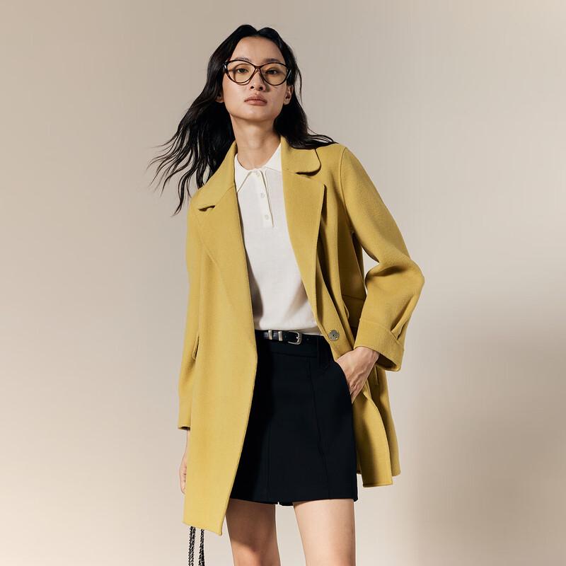 

Женское полупальто из смесовой шерсти с кашемиром двустороннее XL