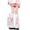 Womens Student Subculture-Wear Solid Color Bandage Bows Cute Sweet Legwear Long Winter Daily Sock for School Office