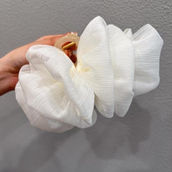Pinza per Capelli da Donna Decorazione in Tessuto Multistrato Colore Solido Artiglio Forte Antiscivolo Decorazione Capelli Organizzazione Strumento per Acconciatura da Donna