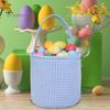 Gingham Easter Bucket for Kids Nursery Storage Bag New Baby Gift Basket with Handle for Easter Egg Hunts Parties