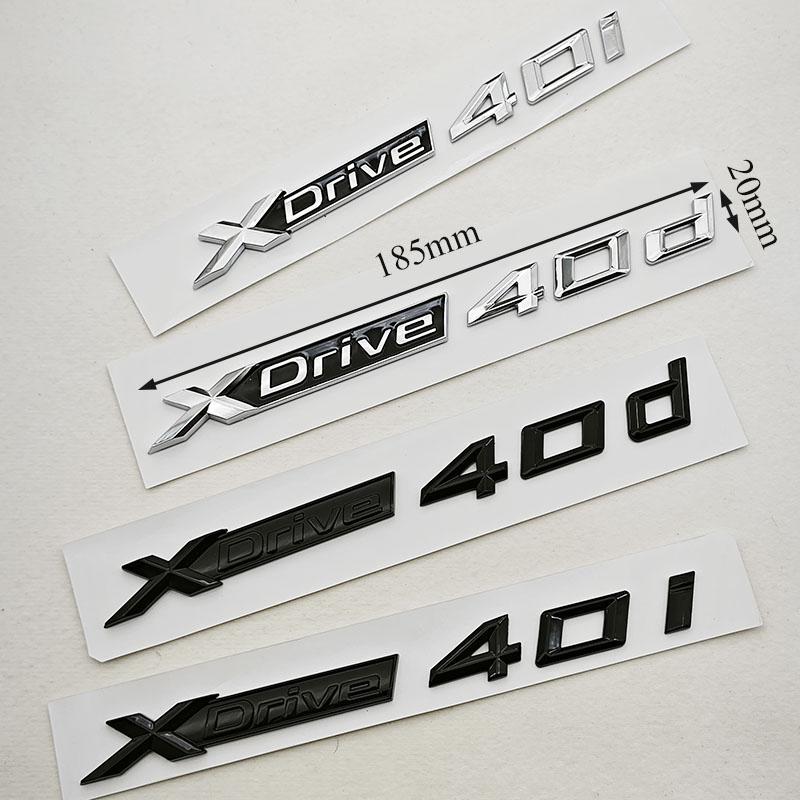 3D ABS Car Letters Logo XDrive 40i 40d Rear Trunk Badge Side Fender Emblem Decals For BMW X3 X4 X5 X6 X7 Exterior Accessories
