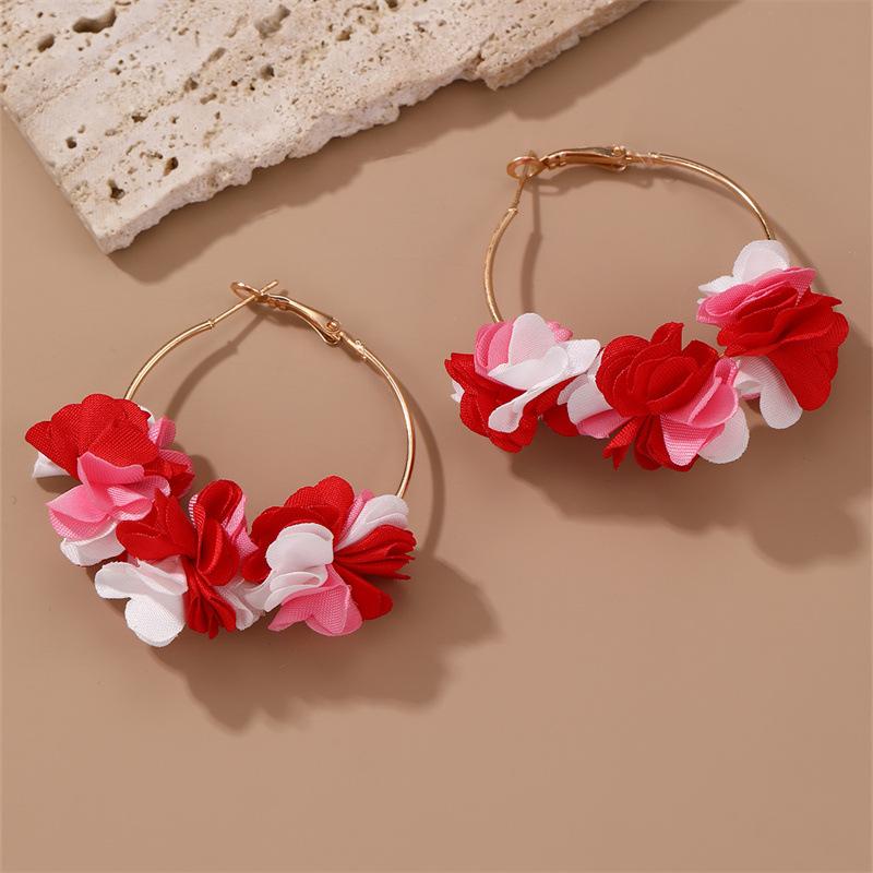 Korean Petal Pendant Earrings for Women Vintage Petal Personality Earrings Daily Wear Jewelry