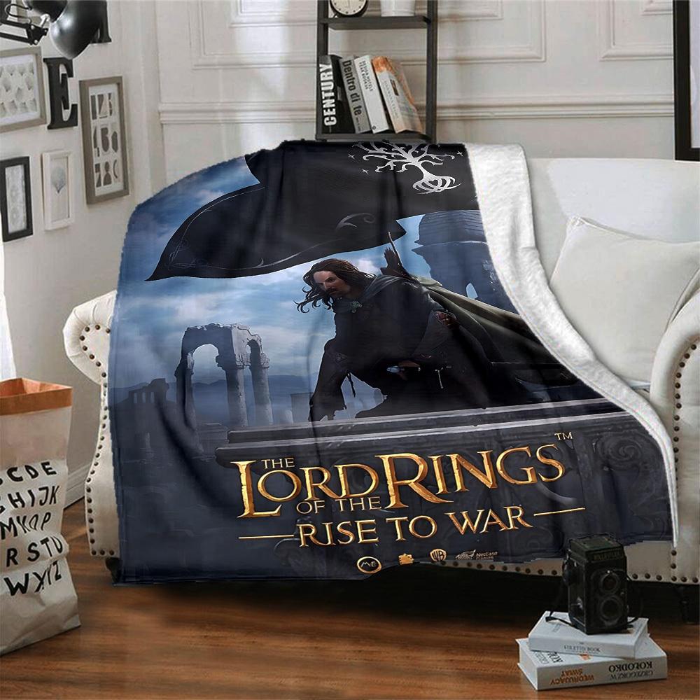 1pc The Lord of the Rings Rise To War Flannel Blanket Soft Warm Throw for Home, Office, Travel, All-Season Cozy Bedding Gift L1395