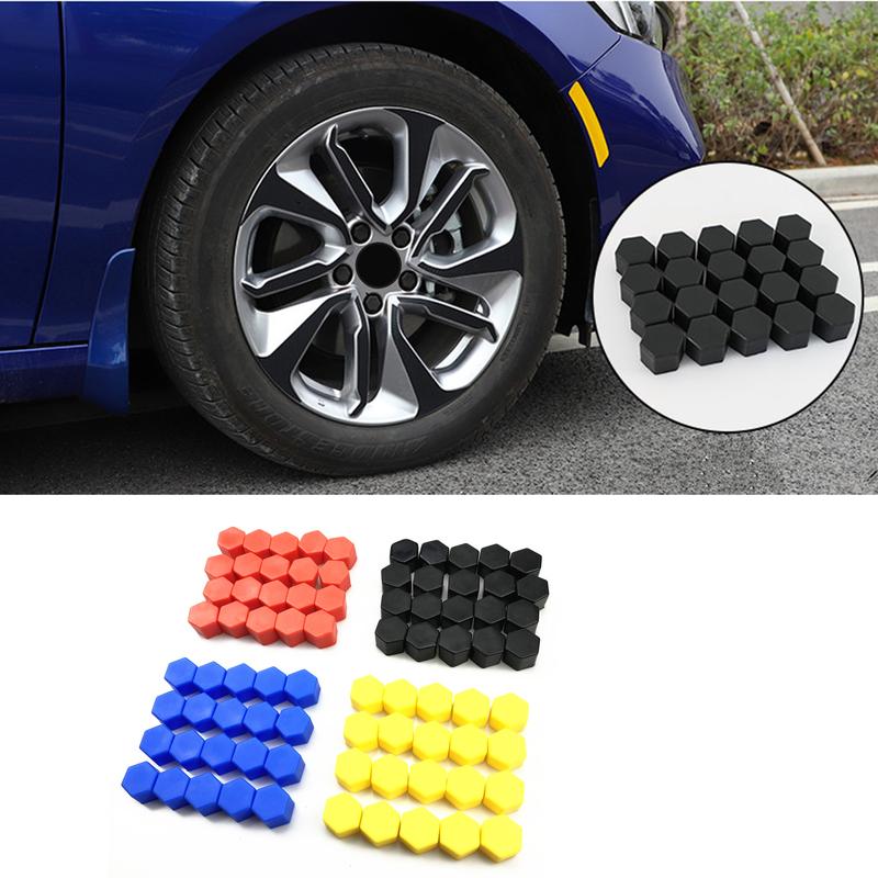 20pcs 17mm 19mm 21mm Black Car Wheel Caps Bolts Covers Nuts Silicone Auto Wheel Hub Protectors Screw Cap Styling Anti Rust Cover
