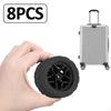 8x Silicone Luggage Wheel Covers Protective Cover for Most Suitcase Black