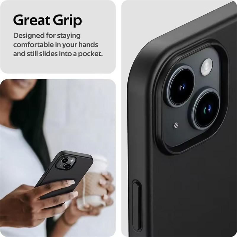 Luxusní matný silikonový měkký obal pro iPhone 17 Air 16 15 14 Plus 13 12 Mini 11 Pro Max XR XS 7/8 Ultratenký pevný černý kryt