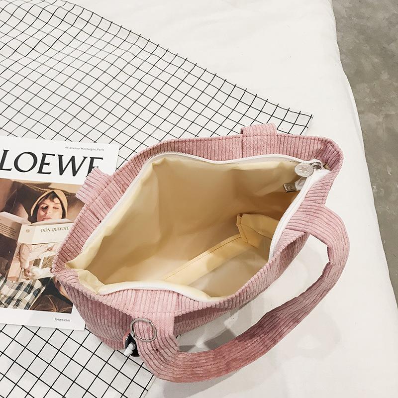 Corduroy women's bag 2 new shoulder bag casual simple handbag