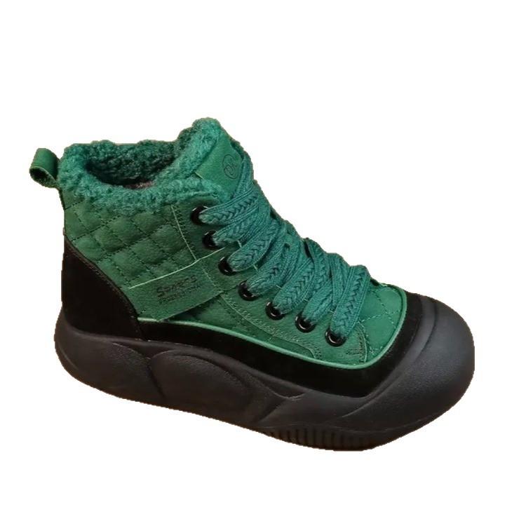 Short boots women's 2025 new velvet warm fashionable versatile niche popular color high-top shoes