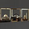 Set von Masjid Al Aqsa, Masjid Al Haram Masjid An Nabawi aus Holz, Acryl, Kaaba, Wanddekoration, Ramadan-Dekoration, muslimisches Geschenk