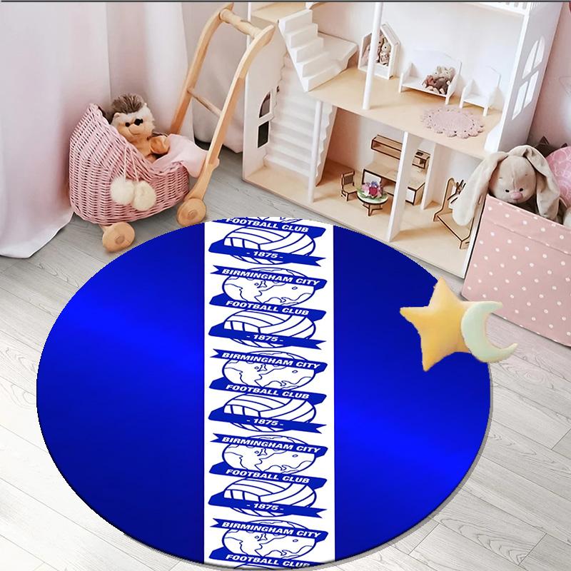 1PC round rug Birming-ham Football Club Printed Round Area Rug ,Rug For Home Office, Round Chair Rug, Decorative Carpet Fan gifts Christmas gift