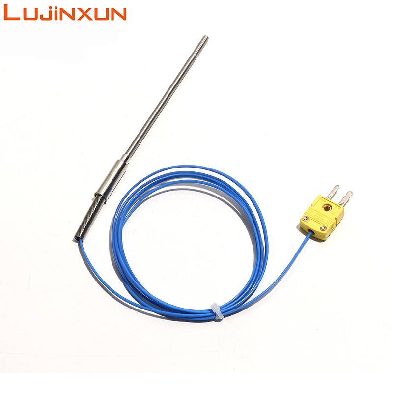 LUJINXUN WRNK-191 Bendable Probe Type K Armoured Thermocouple Sensor Wire Dia.1-5mm 100-500mm Temperature Range 0-1100 Degree 1P