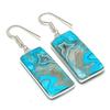 Natural Lace Agate Gemstone Handmade 925 Sterling Silver Earring 1.85" AE-11642
