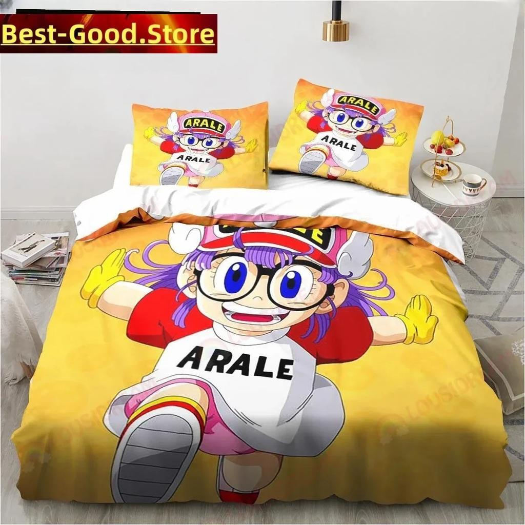New Adorable Lovely Carton DR S-Slump Arale Anime Beding Set Shet King Twin Double Child Beding Set Mircofiber or Polyester Soft Duvet Cover