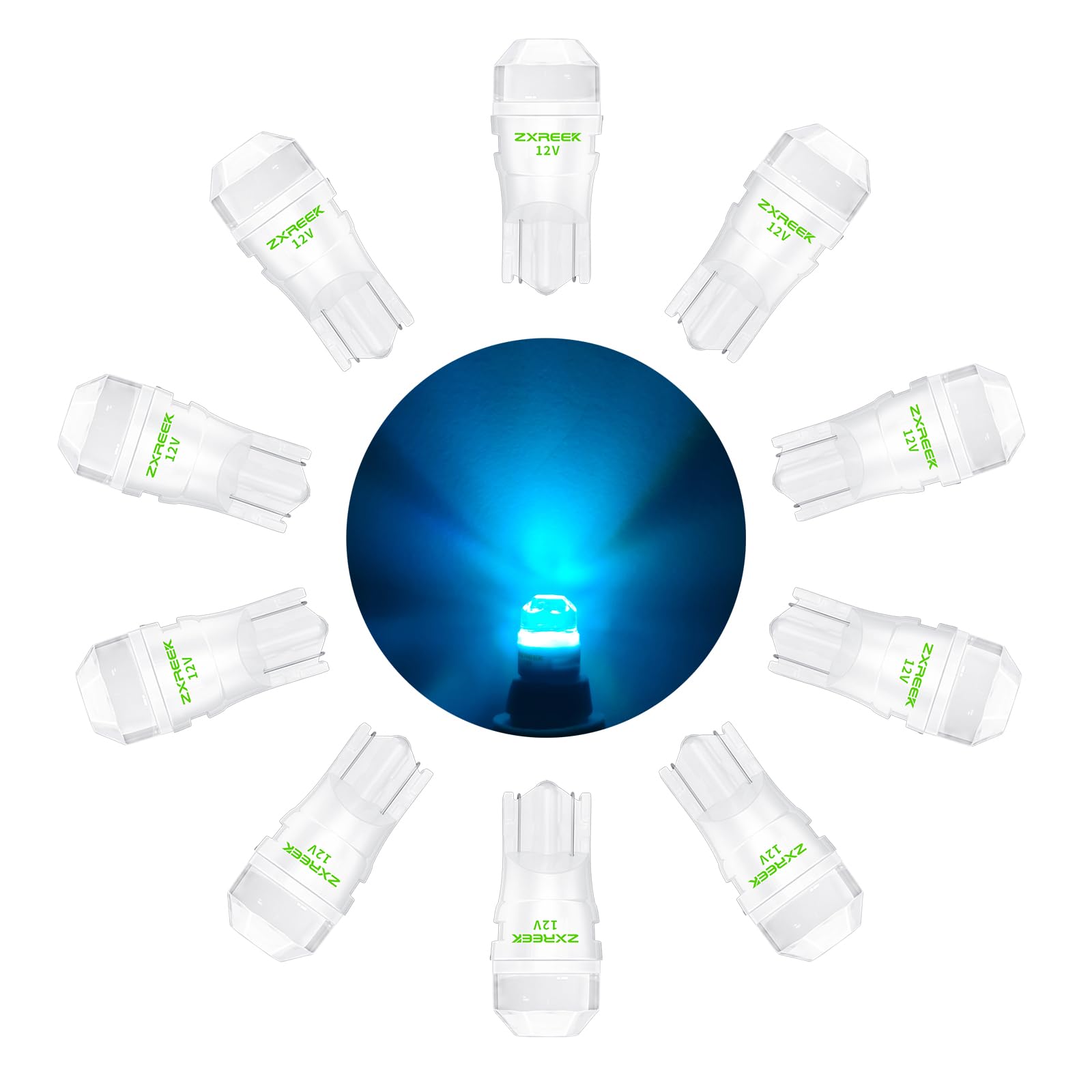 ZXREEK T10 LED Ледяной синий Габаритный огонь Габаритный фонарь Салонный фонарь Неполяризованный LED 12V синий