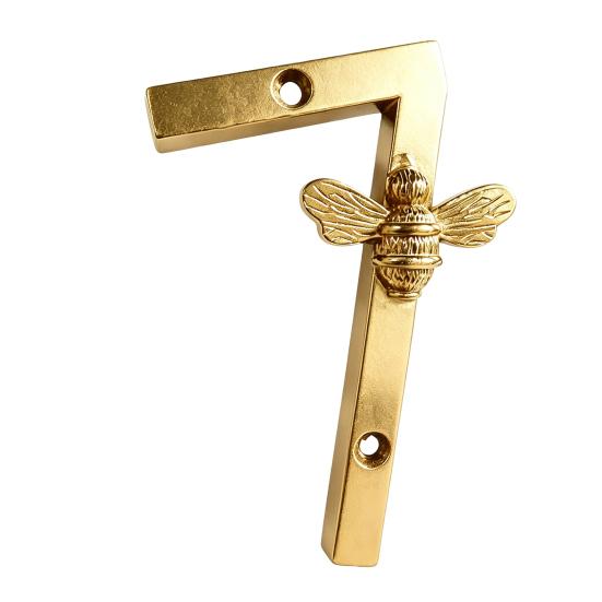 Bee House Number for Outside, Weather-proof Alloy Floating Address Numbers, Metal Number Sign for Door, Mailbox, Wall, Yard