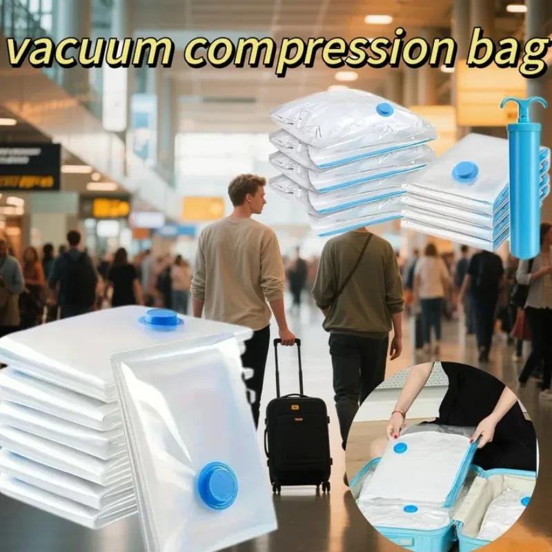5/10PCS Vacuum Storage Bags - Space Saving for Clothes & Bedding, Vacuum Seal Packets, Folding Compressed Organizer Bags