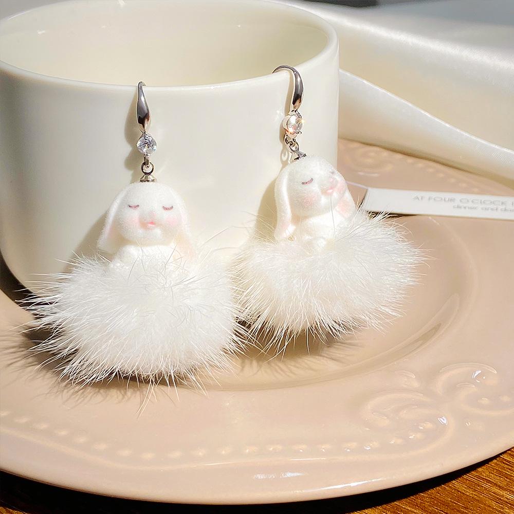 Asymmetrical Stainless Steel Rabbit Earrings - Cute Easter Ornament for Women