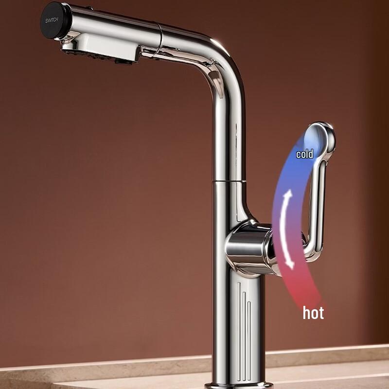Robinet de Lavabo Extensible à 3 Vitesses Chaud & Froid TLXT