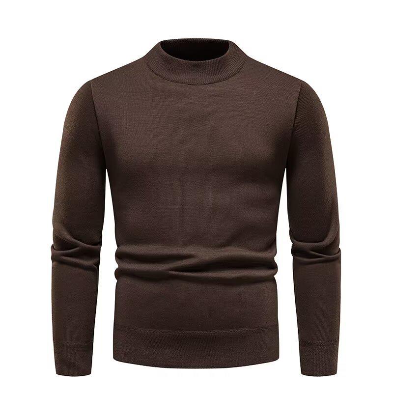 Men s Fleece Pullover Sweater - Warm, Versatile, Solid Color, Thick Plus Velvet, Long Sleeve Extra Large