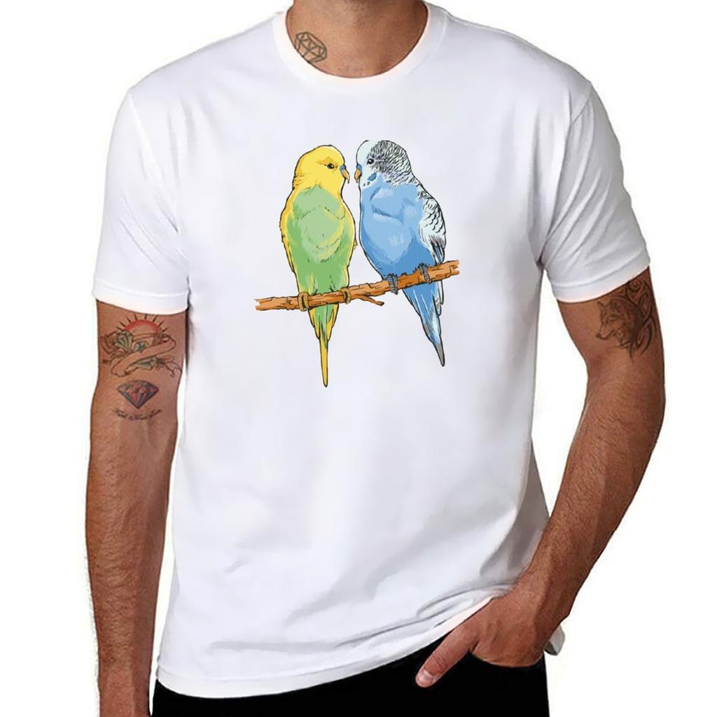 Budgie Couple Tshirt Summer Sports Quick Dry Tshirt
