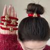 New Year Headwear Red Rhinestone Hairpin Animal Zodiac Dragon Hair Clip Creative   Daily