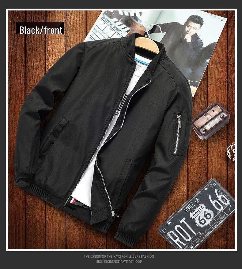 2023 Spring Korean Style Men's Thin Jacket - Long Sleeve, Urban Stand Collar, Casual and Fashionable