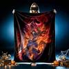 1pc Easy-Care Demon Fire Scene Blanket, Perfect for Couch, Bed, Home, Travel and More, Warm and Durable Printed Blanket
