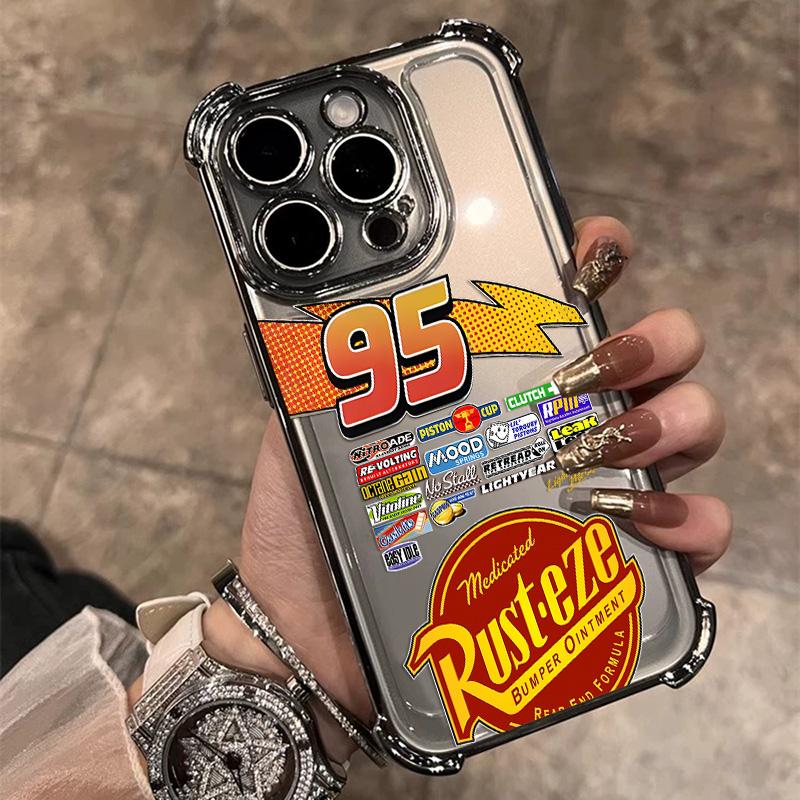 

HOT Cars L-Lightning M-McQueen Plating Phone Case For Google Pixel 10 9 8 7 9a 8a 7a Pro XL 5G Anti Fall Airbag Pixel 10 Pro