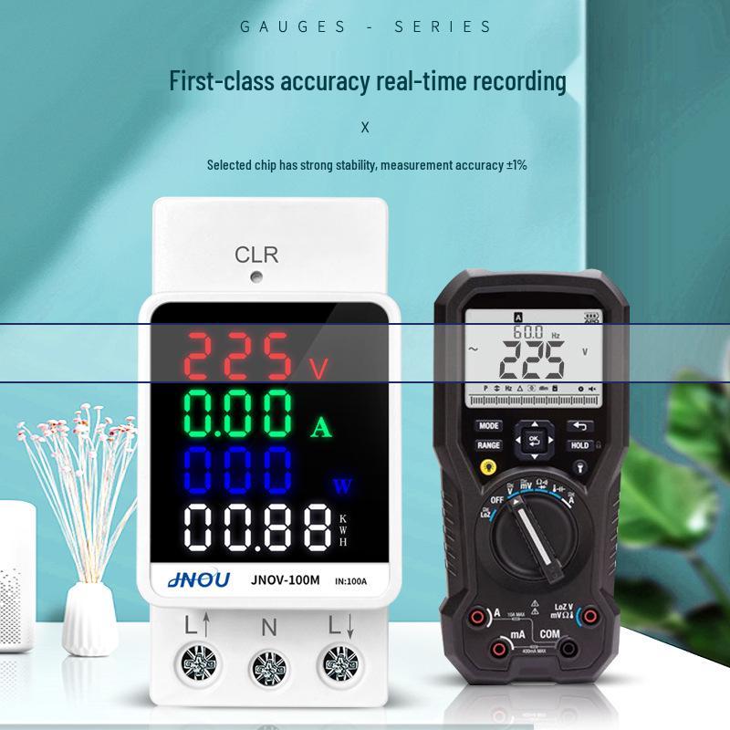 Digital Display Household Electric Meter: Multi-Function, Rail-Mount, AC 220V