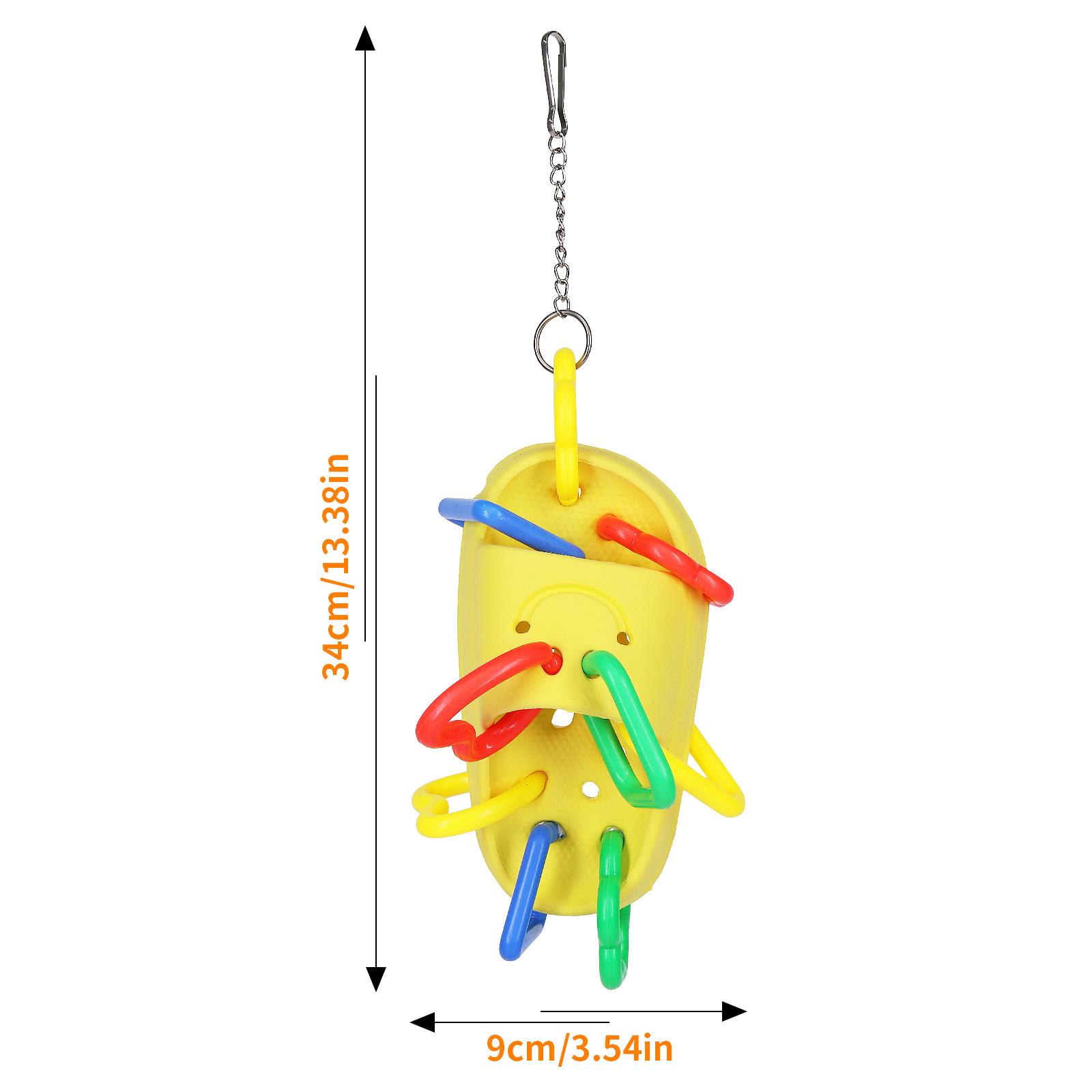 

Bird Toys for Large Medium Parrot Foraging Chewing Bagle Hanging Toy Bird Cage Accessories for Mini Macaws Grey Cockatoos Yellow