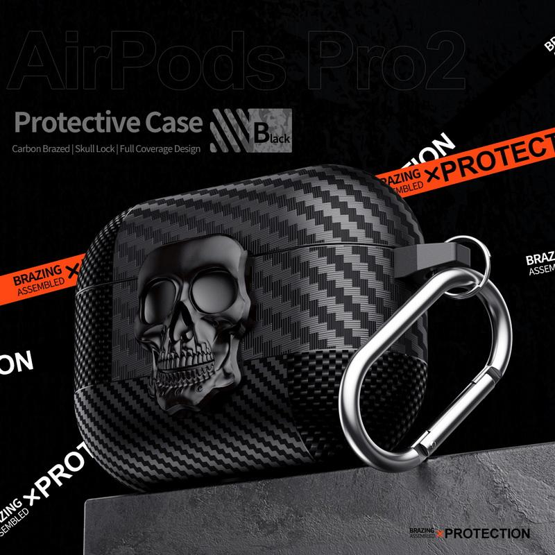 Carbon Fiber Texture Earphone Case For AirPods 4 Gen Pro 3 2 Bluetooth Headset Cover For AirPods Pro 3 2 Wireless Earphone Charging Box with Keychain