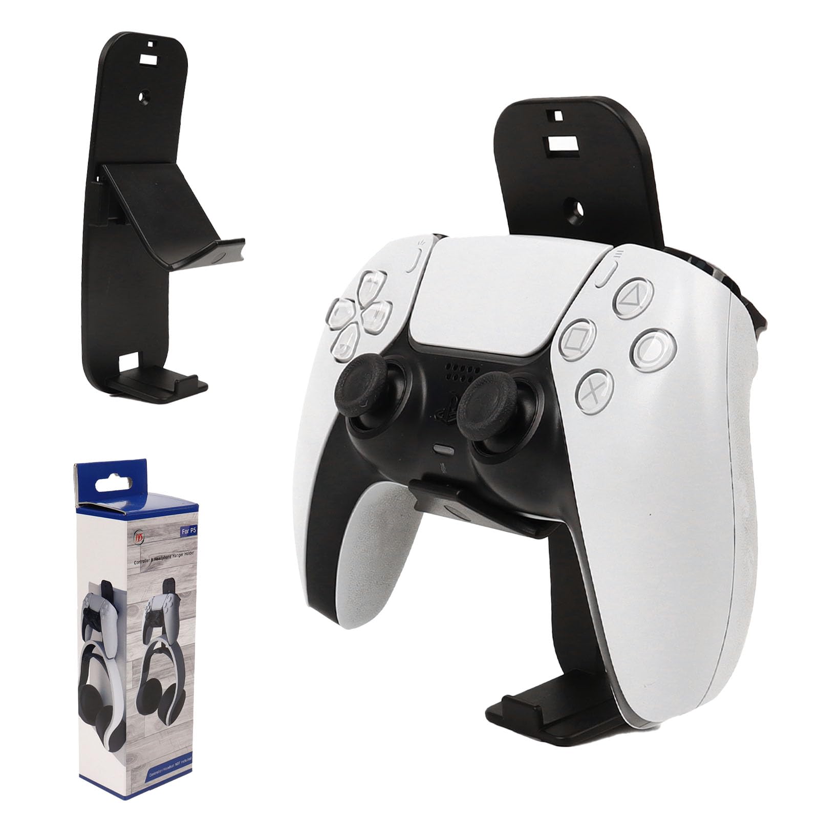 

RALAN Hanging Storage Bracket for PS5 Gamepad Headsets, NSPS4XBOX Series, White Plastic with 3M Adhesive for Wall Mounting