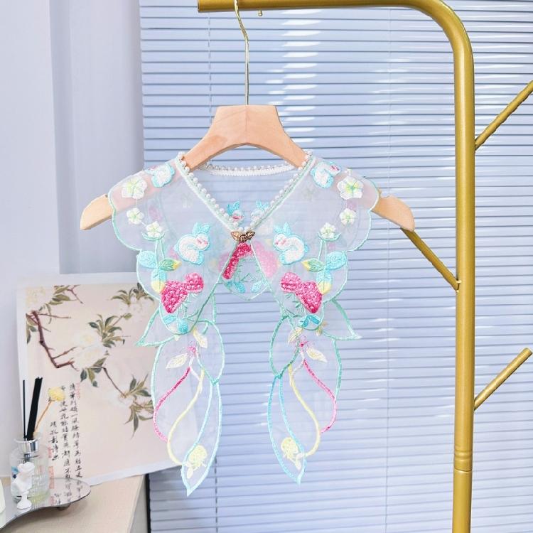 Yunjian Collar Decorative Hanfu Studded Pearls False Collar Embroidered Rabbit