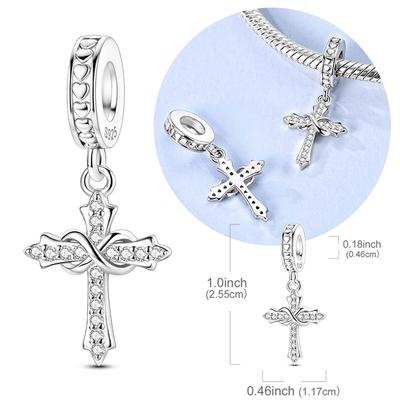 Original Copper Charm Bead Cross Pendant Fit Original Bracelet Neccklace For Women Diy Accessories Jewelry Gift