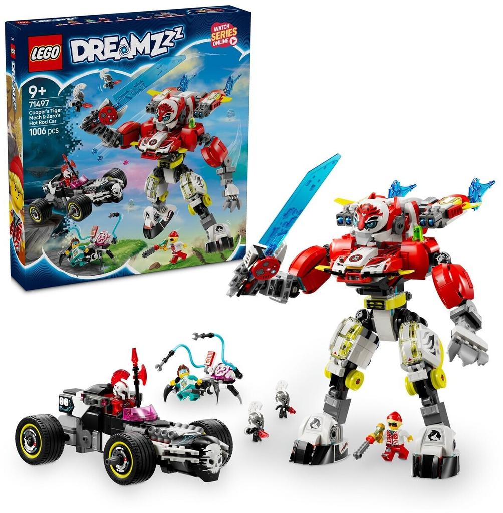 LEGO конструктор Figur DREAMZZ – Coopers Tiger – Mech und Zero's Hot Rod Auto (71497)