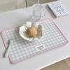 Cute Leather Placemat Simple Plaid Waterproof Western Placemats Anti Slip Oilproof Coasters Home Decor