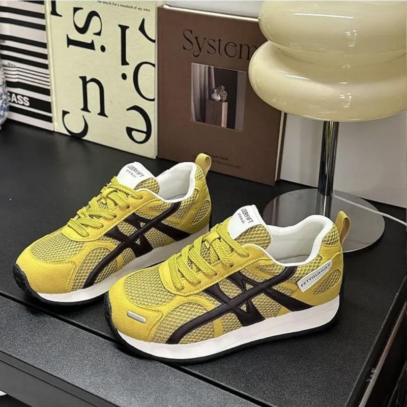 

heightened mesh lightweight sports board shoes women s summer new thick-soled breathable casual 35