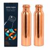 Nirmal Ganga Pure Copper Plain Water Bottle - 1 Litre Each, Shudh Tamba, Superior Export Quality //Pack of 2