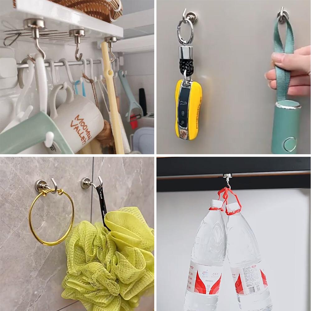 Strong Magnetic Hooks Load-bearing Home Kitchen Bar Storage Hooks Key Storage Hooks Bathroom Hangers Multi-Purpose Magnet Hook