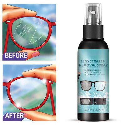 Spray Rimuovi Graffi Lenti Occhiali Parabrezza Vetro Liquido Riparatore 100ml Spray Rimuovi Graffi Lenti Occhiali Parabrezza