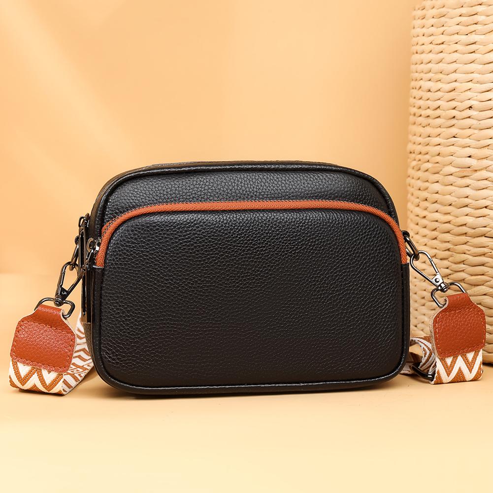 Genuine Leather Ladies Handbags Fashion Women Handbags Portable Solid Color Adjustable Strap Simple Casual for Weekend Vacation