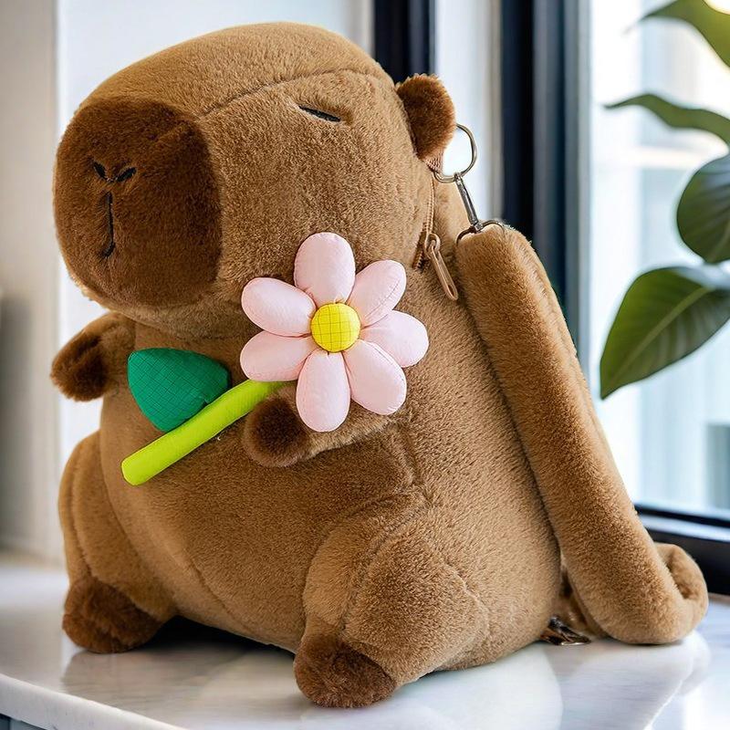 Capybara Cartoon Plüschrucksack für Kinder – Süße, trendige und beliebte Spielzeugpuppe
