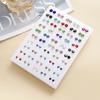 Popular Color Dot Diamond 10 Pairs Combination Stud Earrings Set Stylish and Simple Rhinestone Earrings Ladies