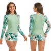 2024 European & American Women's Sexy Print Sporty Zipper Swimsuit