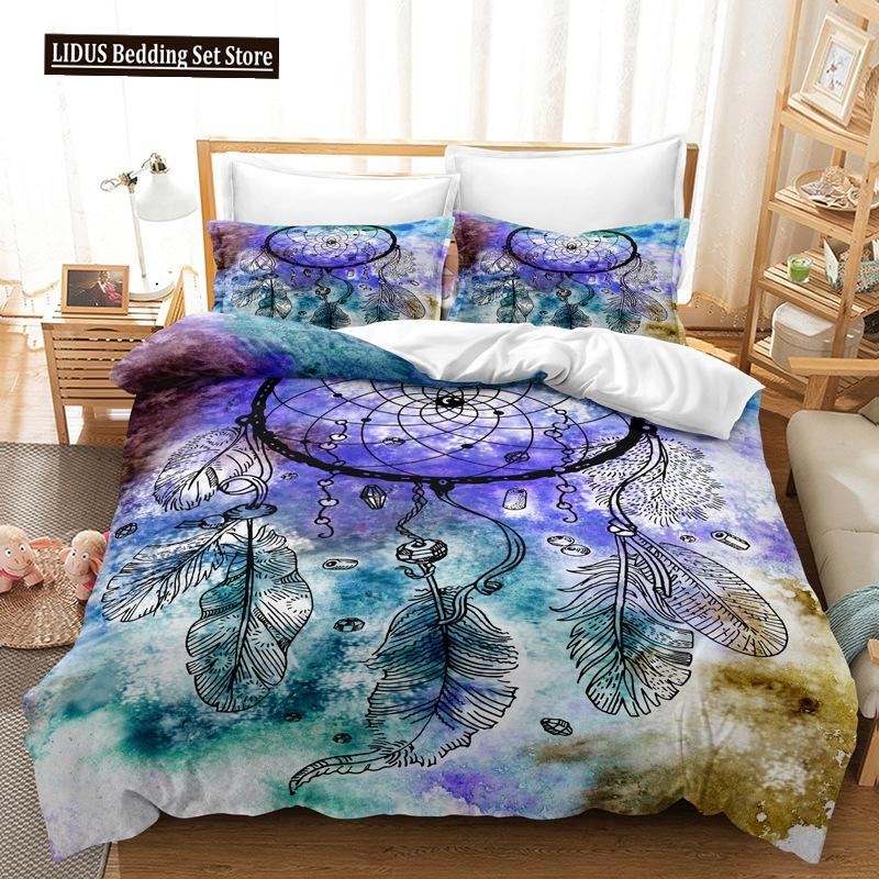 Traumfänger Bettbezug Set King Queen Größe Tribal Exotisch Floral Böhmischer Stil Polyester Bettwäsche Set Für Kinder Mädchen Junge Jugendliche